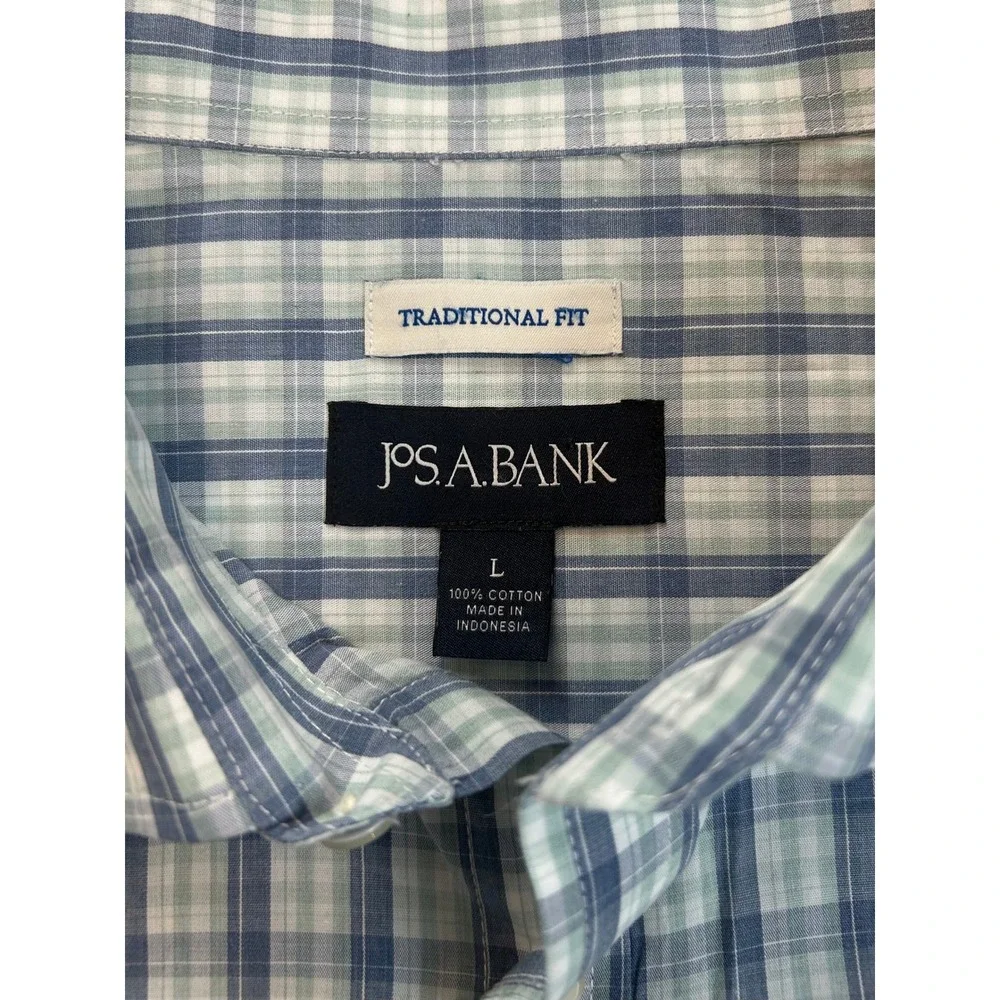 Jos A Bank Traditional Fit Plaid Long Sleeve Button Down Shirt Mens Large - L‎